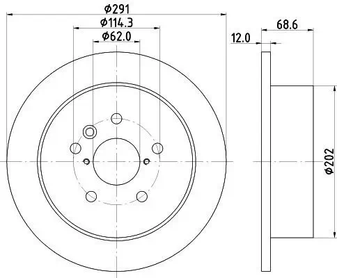 Bremsscheibe Hinterachse HELLA 8DD 355 112-421 Bild Bremsscheibe Hinterachse HELLA 8DD 355 112-421