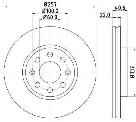 Bremsscheibe HELLA 8DD 355 112-581 Bild Bremsscheibe HELLA 8DD 355 112-581
