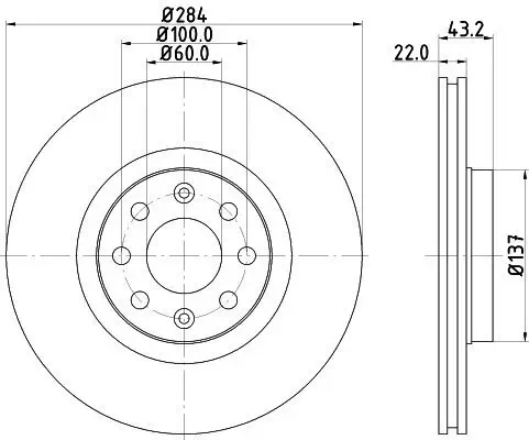 Bremsscheibe HELLA 8DD 355 112-601 Bild Bremsscheibe HELLA 8DD 355 112-601