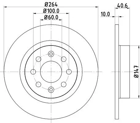 Bremsscheibe HELLA 8DD 355 112-621 Bild Bremsscheibe HELLA 8DD 355 112-621