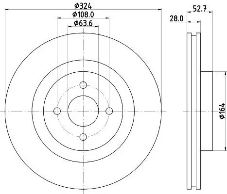 Bremsscheibe HELLA 8DD 355 112-711 Bild Bremsscheibe HELLA 8DD 355 112-711