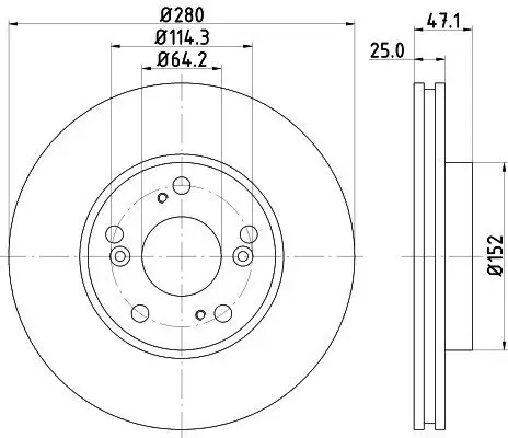 Bremsscheibe HELLA 8DD 355 118-761 Bild Bremsscheibe HELLA 8DD 355 118-761