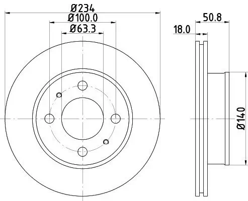 Bremsscheibe HELLA 8DD 355 112-761 Bild Bremsscheibe HELLA 8DD 355 112-761