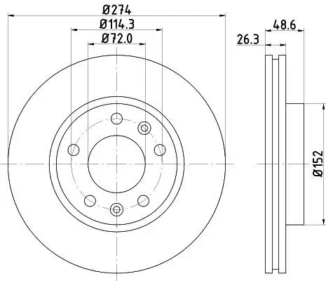 Bremsscheibe HELLA 8DD 355 112-771 Bild Bremsscheibe HELLA 8DD 355 112-771