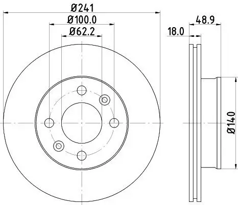 Bremsscheibe HELLA 8DD 355 112-791 Bild Bremsscheibe HELLA 8DD 355 112-791