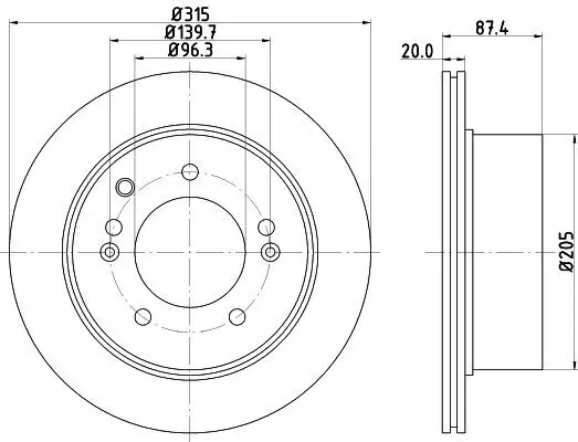 Bremsscheibe HELLA 8DD 355 112-821 Bild Bremsscheibe HELLA 8DD 355 112-821