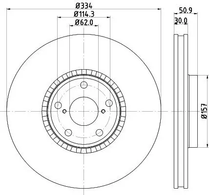 Bremsscheibe HELLA 8DD 355 129-831 Bild Bremsscheibe HELLA 8DD 355 129-831