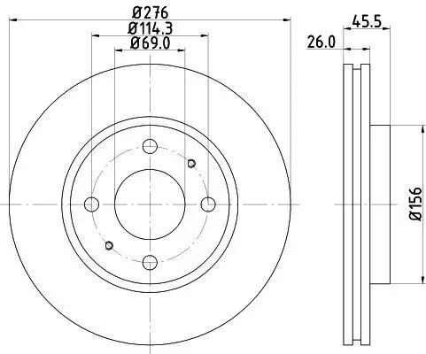 Bremsscheibe Vorderachse HELLA 8DD 355 112-951 Bild Bremsscheibe Vorderachse HELLA 8DD 355 112-951