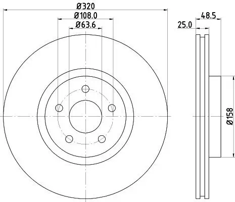 Bremsscheibe HELLA 8DD 355 128-541 Bild Bremsscheibe HELLA 8DD 355 128-541