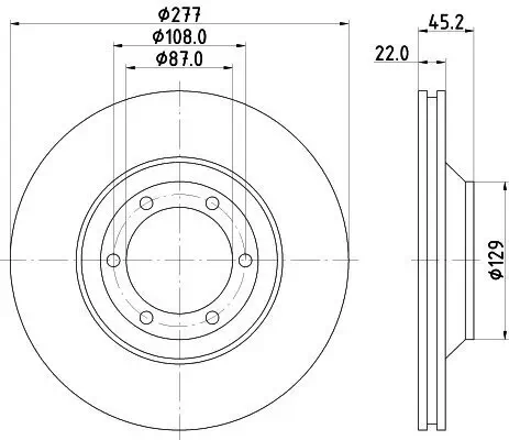 Bremsscheibe HELLA 8DD 355 113-041 Bild Bremsscheibe HELLA 8DD 355 113-041