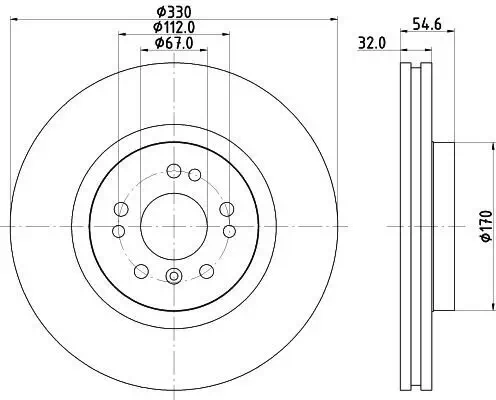 Bremsscheibe HELLA 8DD 355 128-581 Bild Bremsscheibe HELLA 8DD 355 128-581