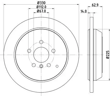 Bremsscheibe HELLA 8DD 355 128-601 Bild Bremsscheibe HELLA 8DD 355 128-601