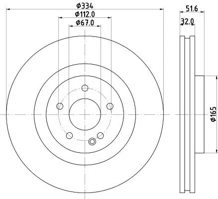 Bremsscheibe Vorderachse HELLA 8DD 355 122-391 Bild Bremsscheibe Vorderachse HELLA 8DD 355 122-391