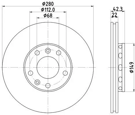 Bremsscheibe HELLA 8DD 355 113-321 Bild Bremsscheibe HELLA 8DD 355 113-321