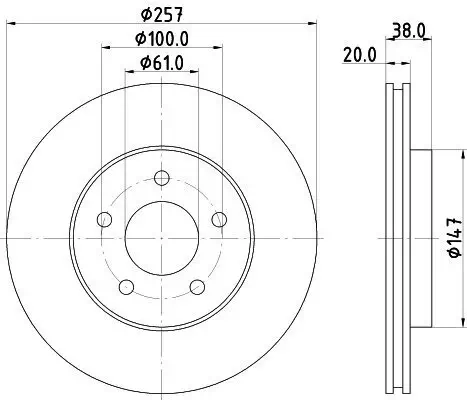 Bremsscheibe HELLA 8DD 355 113-351 Bild Bremsscheibe HELLA 8DD 355 113-351