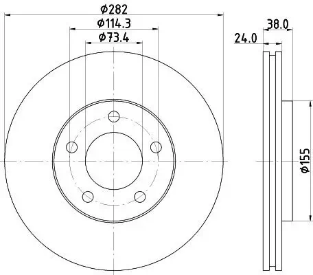 Bremsscheibe HELLA 8DD 355 113-381 Bild Bremsscheibe HELLA 8DD 355 113-381