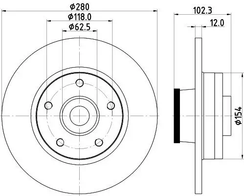 Bremsscheibe HELLA 8DD 355 123-251 Bild Bremsscheibe HELLA 8DD 355 123-251