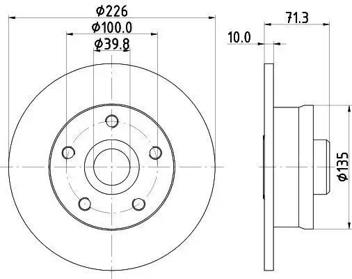 Bremsscheibe HELLA 8DD 355 113-411 Bild Bremsscheibe HELLA 8DD 355 113-411