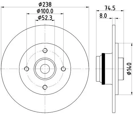 Bremsscheibe HELLA 8DD 355 123-351 Bild Bremsscheibe HELLA 8DD 355 123-351