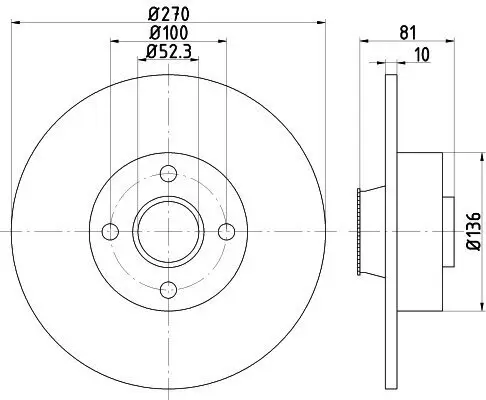 Bremsscheibe HELLA 8DD 355 123-271 Bild Bremsscheibe HELLA 8DD 355 123-271