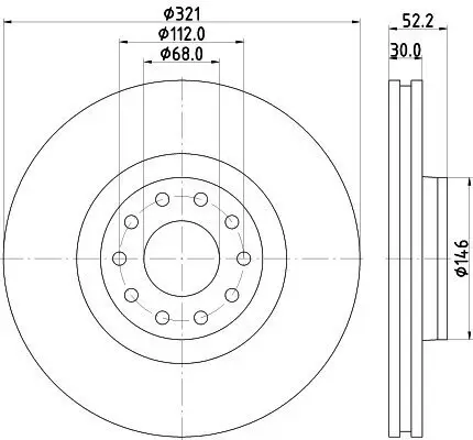 Bremsscheibe HELLA 8DD 355 128-661 Bild Bremsscheibe HELLA 8DD 355 128-661