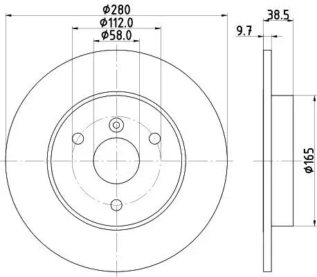 Bremsscheibe HELLA 8DD 355 113-561 Bild Bremsscheibe HELLA 8DD 355 113-561