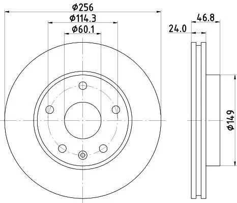 Bremsscheibe HELLA 8DD 355 113-571 Bild Bremsscheibe HELLA 8DD 355 113-571