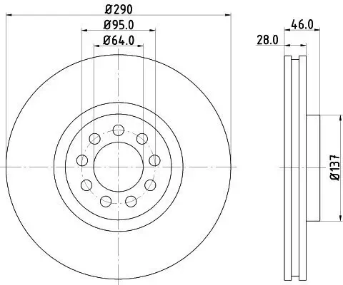 Bremsscheibe HELLA 8DD 355 117-461 Bild Bremsscheibe HELLA 8DD 355 117-461