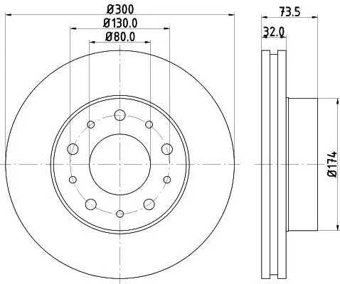 Bremsscheibe HELLA 8DD 355 125-261 Bild Bremsscheibe HELLA 8DD 355 125-261