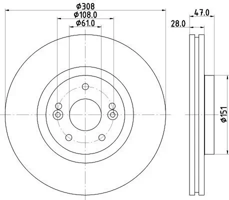 Bremsscheibe HELLA 8DD 355 113-741 Bild Bremsscheibe HELLA 8DD 355 113-741