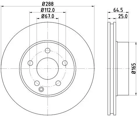 Bremsscheibe Vorderachse HELLA 8DD 355 113-861 Bild Bremsscheibe Vorderachse HELLA 8DD 355 113-861