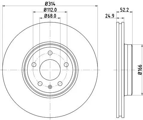 Bremsscheibe HELLA 8DD 355 128-711 Bild Bremsscheibe HELLA 8DD 355 128-711