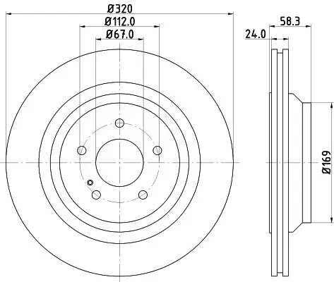 Bremsscheibe HELLA 8DD 355 128-751 Bild Bremsscheibe HELLA 8DD 355 128-751