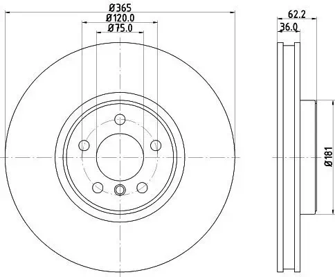 Bremsscheibe HELLA 8DD 355 129-311 Bild Bremsscheibe HELLA 8DD 355 129-311