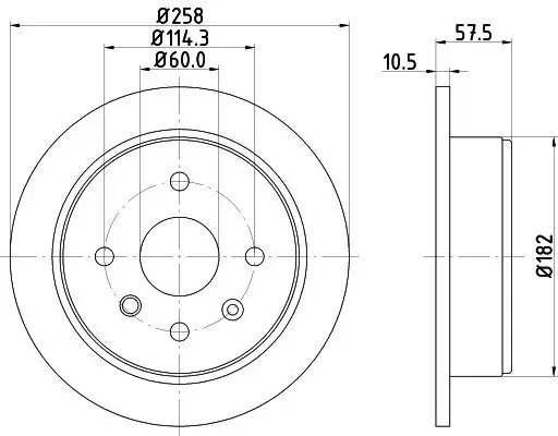 Bremsscheibe Hinterachse HELLA 8DD 355 114-161 Bild Bremsscheibe Hinterachse HELLA 8DD 355 114-161