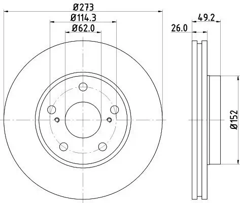 Bremsscheibe HELLA 8DD 355 118-951 Bild Bremsscheibe HELLA 8DD 355 118-951
