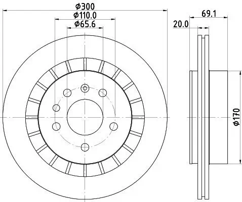 Bremsscheibe HELLA 8DD 355 114-381 Bild Bremsscheibe HELLA 8DD 355 114-381