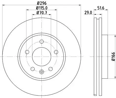 Bremsscheibe HELLA 8DD 355 128-811 Bild Bremsscheibe HELLA 8DD 355 128-811