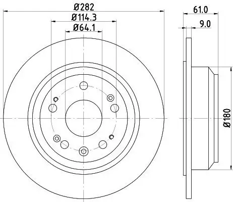 Bremsscheibe Hinterachse HELLA 8DD 355 119-041 Bild Bremsscheibe Hinterachse HELLA 8DD 355 119-041