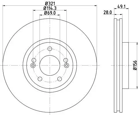 Bremsscheibe HELLA 8DD 355 118-161 Bild Bremsscheibe HELLA 8DD 355 118-161