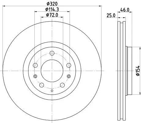 Bremsscheibe HELLA 8DD 355 114-491 Bild Bremsscheibe HELLA 8DD 355 114-491