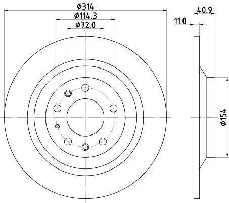 Bremsscheibe HELLA 8DD 355 114-501 Bild Bremsscheibe HELLA 8DD 355 114-501