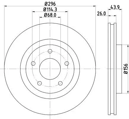 Bremsscheibe Vorderachse HELLA 8DD 355 114-601 Bild Bremsscheibe Vorderachse HELLA 8DD 355 114-601
