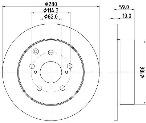 Bremsscheibe HELLA 8DD 355 119-121 Bild Bremsscheibe HELLA 8DD 355 119-121