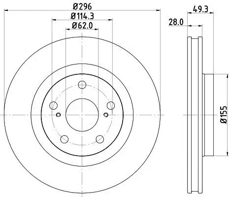 Bremsscheibe HELLA 8DD 355 118-561 Bild Bremsscheibe HELLA 8DD 355 118-561