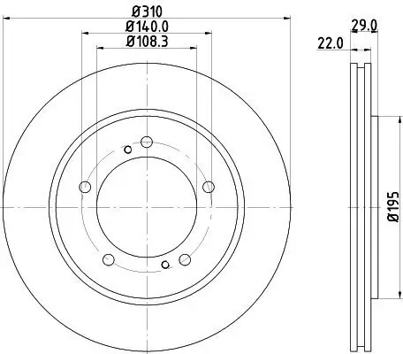Bremsscheibe HELLA 8DD 355 114-901 Bild Bremsscheibe HELLA 8DD 355 114-901