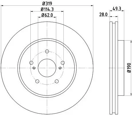 Bremsscheibe HELLA 8DD 355 114-981 Bild Bremsscheibe HELLA 8DD 355 114-981