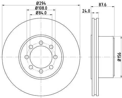 Bremsscheibe Hinterachse HELLA 8DD 355 117-481 Bild Bremsscheibe Hinterachse HELLA 8DD 355 117-481