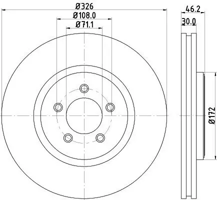 Bremsscheibe HELLA 8DD 355 128-881 Bild Bremsscheibe HELLA 8DD 355 128-881