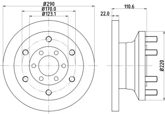 Bremsscheibe HELLA 8DD 355 117-501 Bild Bremsscheibe HELLA 8DD 355 117-501